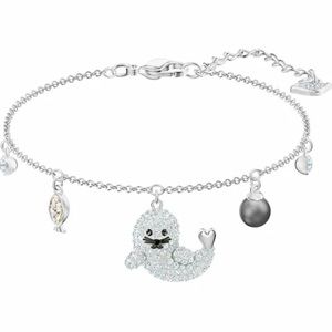 NIB Swarovski POLAR SEAL BRACELET, Multi-color, Rhodium Plated [super cute]🦭